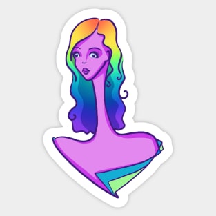 Rainbow-Haired Lady Sticker